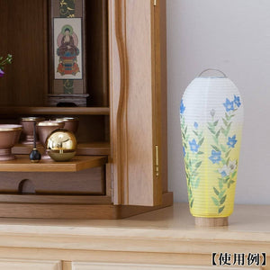 TAKITA SHOTEN Mini Bon Paper Lantern – 25cm height x 10cm diameter – Kodama Bellflower Design 3903-T