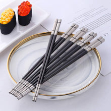 Load image into Gallery viewer, BUYER STAR Stainless Steel Japanese Chopsticks – Black Color – Set of 5 – 23cm