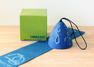 NANBU Ironware Iwachu Wind Chime – Dark Blue with Raindrop Pattern – Iwate Prefecture Traditional Crafts