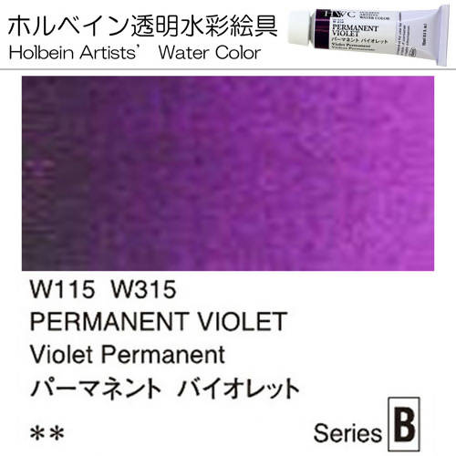 Holbein Artists' Watercolor – Permanent Violet Color – 2 Tube Value Pack (60ml Each Tube) – WW115