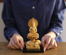 Load image into Gallery viewer, Takaoka Gold-Plated Buddhist Statue – Samantabhadra – 15 cm