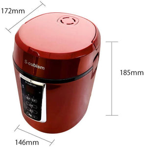 Tokyo Deco Mini Rice Cooker with Handle – 0.5-1.5 Go Capacity – SCR-H15 – Red
