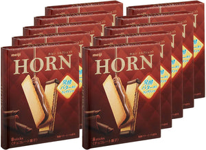 MEIJI Horn Milk Chocolate Sticks – 8 Sticks x 10 Boxes – Value Pack