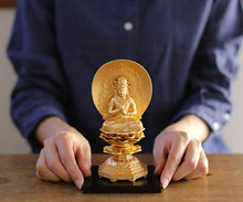 Load image into Gallery viewer, Takaoka Gold-Plated Buddha Statue – Dainichi Nyorai – 15.5 cm