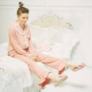 Romantic Princess (Romapri) Lace Frilled Shirt & Long Pants Pajamas – 2 Piece Set