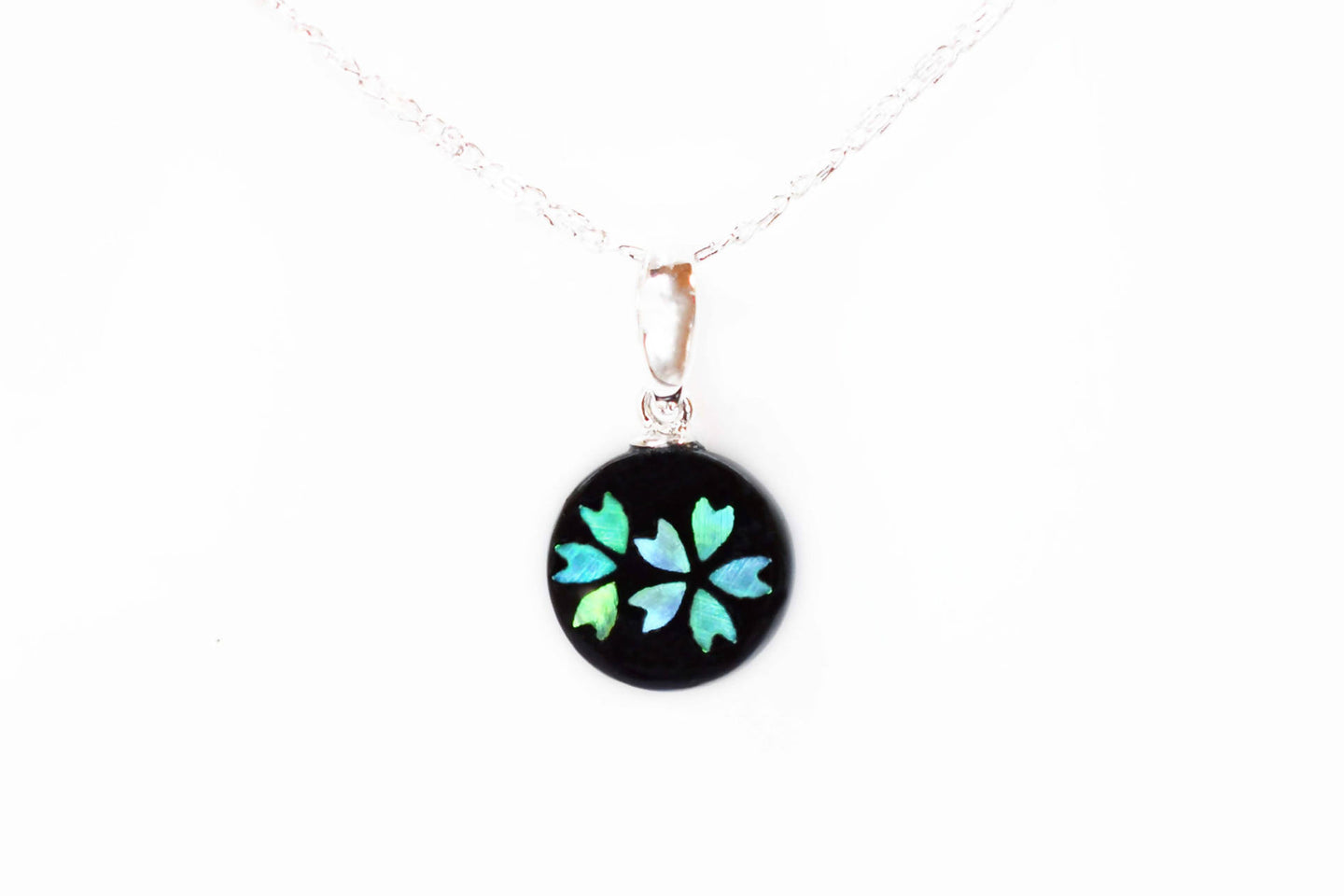 Shell Lacquer (Raden) Necklace - Sakura Small – Green - Special Offer!