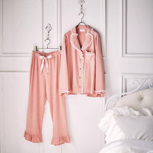 Load image into Gallery viewer, Romantic Princess (Romapri) Lace Frilled Shirt &amp; Long Pants Pajamas – 2 Piece Set