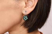 Load image into Gallery viewer, Shell Lacquer (Raden) Earrings – Sakura Medium – Green