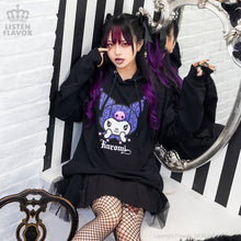 Load image into Gallery viewer, LISTEN FLAVOR Kuromi Chan Casual Hoodie - Straight Outta Harajuku