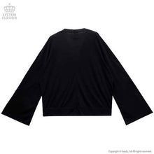 Load image into Gallery viewer, LISTEN FLAVOR Planet of the Heart Bell Sleeve Short Cardigan – One Size – Black