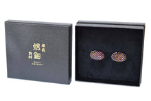 Load image into Gallery viewer, Shell Lacquer (Raden) Cufflinks – Cloisonné Medium – Pink