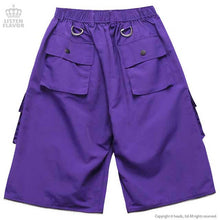 Load image into Gallery viewer, LISTEN FLAVOR Cargo Pants with Suspender Straps – Removable Bottoms – One Size – Purple