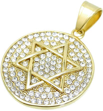 Load image into Gallery viewer, Harajuku-Style Japanese Star of David Pendant Circular Shape – Stainless Steel &amp; Zirconia